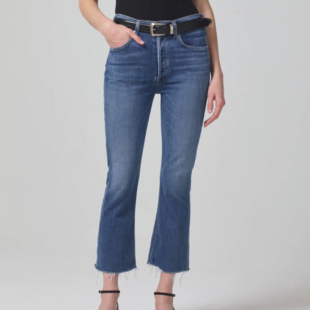 CITIZENS OF HUMANITY Isola Mid Rise Cropped Boot Jeans Lawless {3M40}